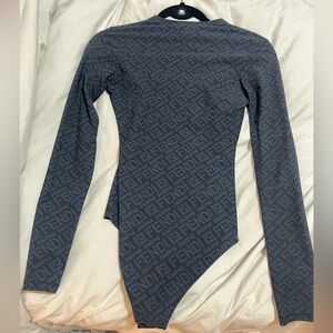 FENDI x SKIMS mock neck long sleeved bodysuit, size Small in Black